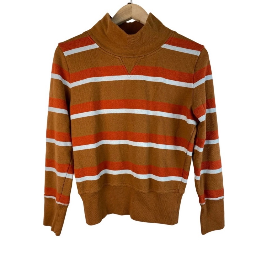 Miles by Madewell Orange and White Striped Women's pullover sweatshirt top